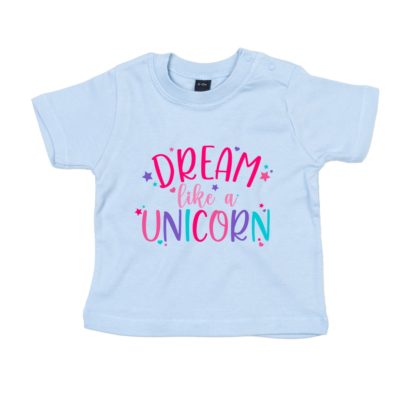 Dream Like A Unicorn Personalised Baby/Toddler T-Shirt - Image 4