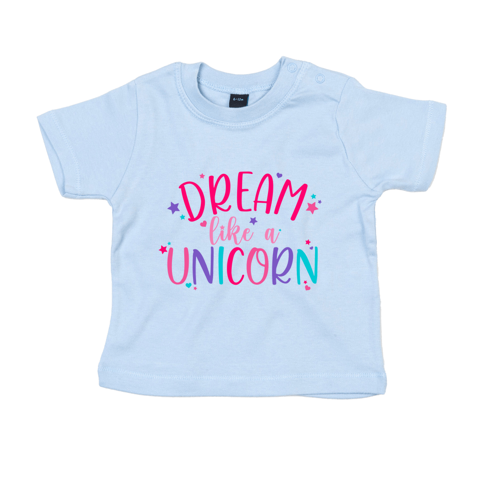 Dream Like A Unicorn Personalised Baby/Toddler T-Shirt - Image 4