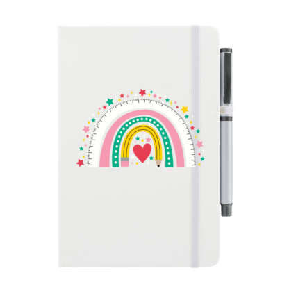 Stationery Rainbow Personalised Notebook with Pen - Image 2