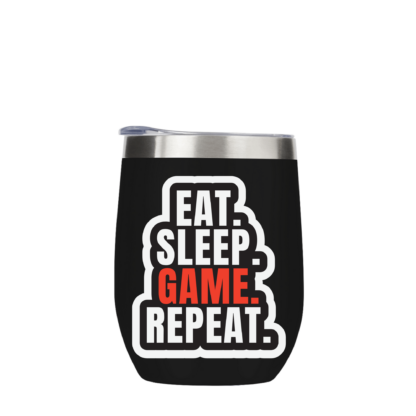 Eat Sleep Game Repeat Metal Drinks Tumbler - Image 3