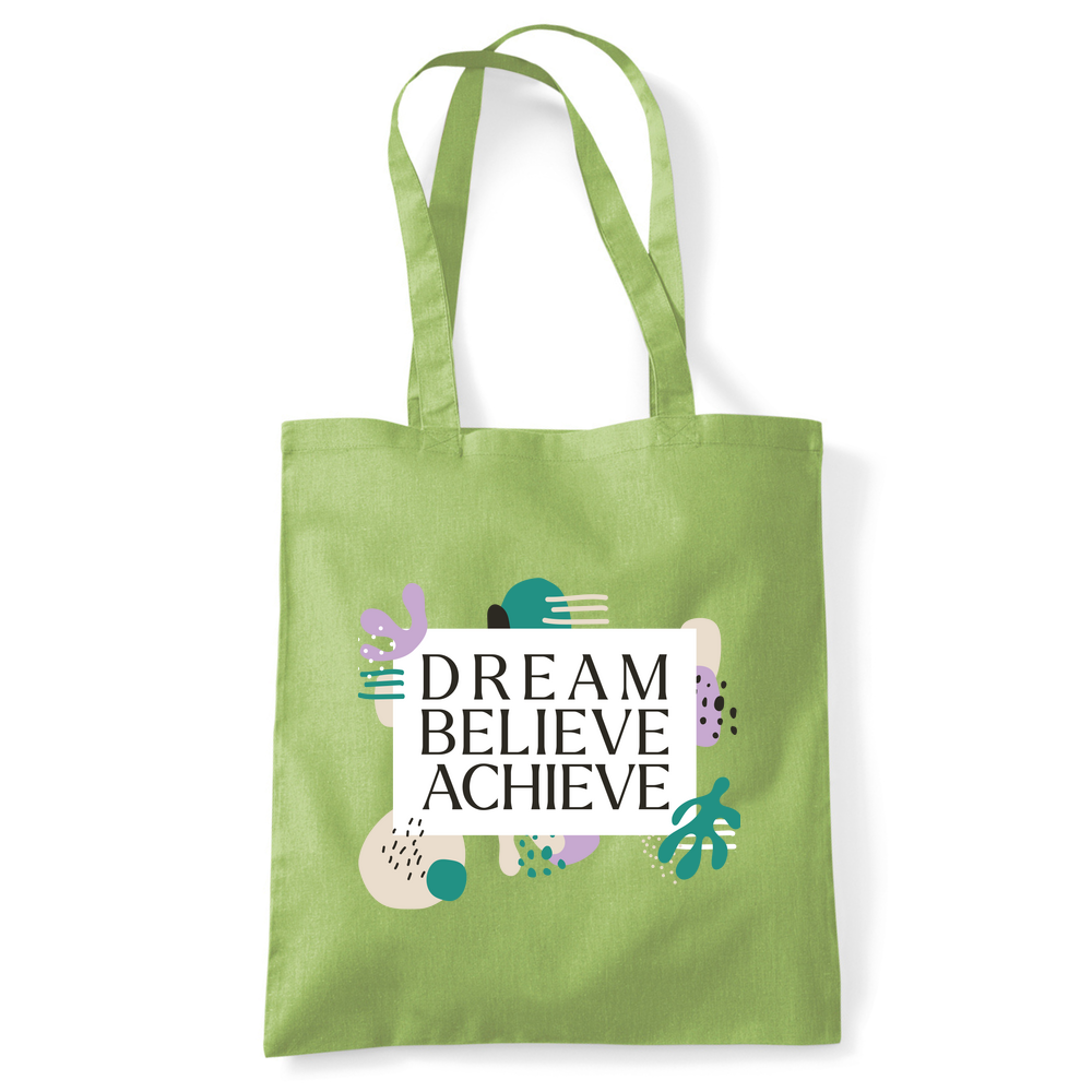 Dream Believe Achieve Tote Bag - Image 37