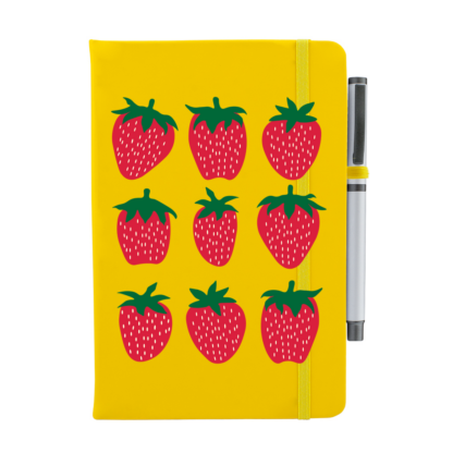 Strawberries Personalised Notebook with Pen - Image 2