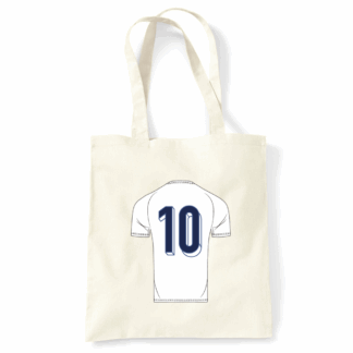 Number 10 Shirt Personalised Natural Cotton Tote Bag
