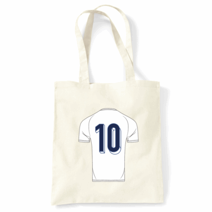 Number 10 Shirt Personalised Natural Cotton Tote Bag