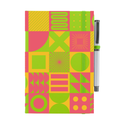 Square Patterns Notebook with Pen - Image 13