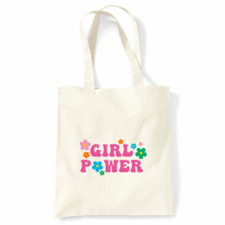 Girl Power Personalised Natural Cotton Tote Bag