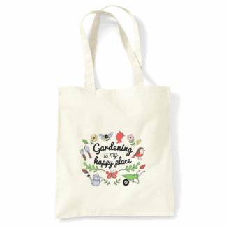 Gardening is my Happy Place Natural Cotton Tote Bag