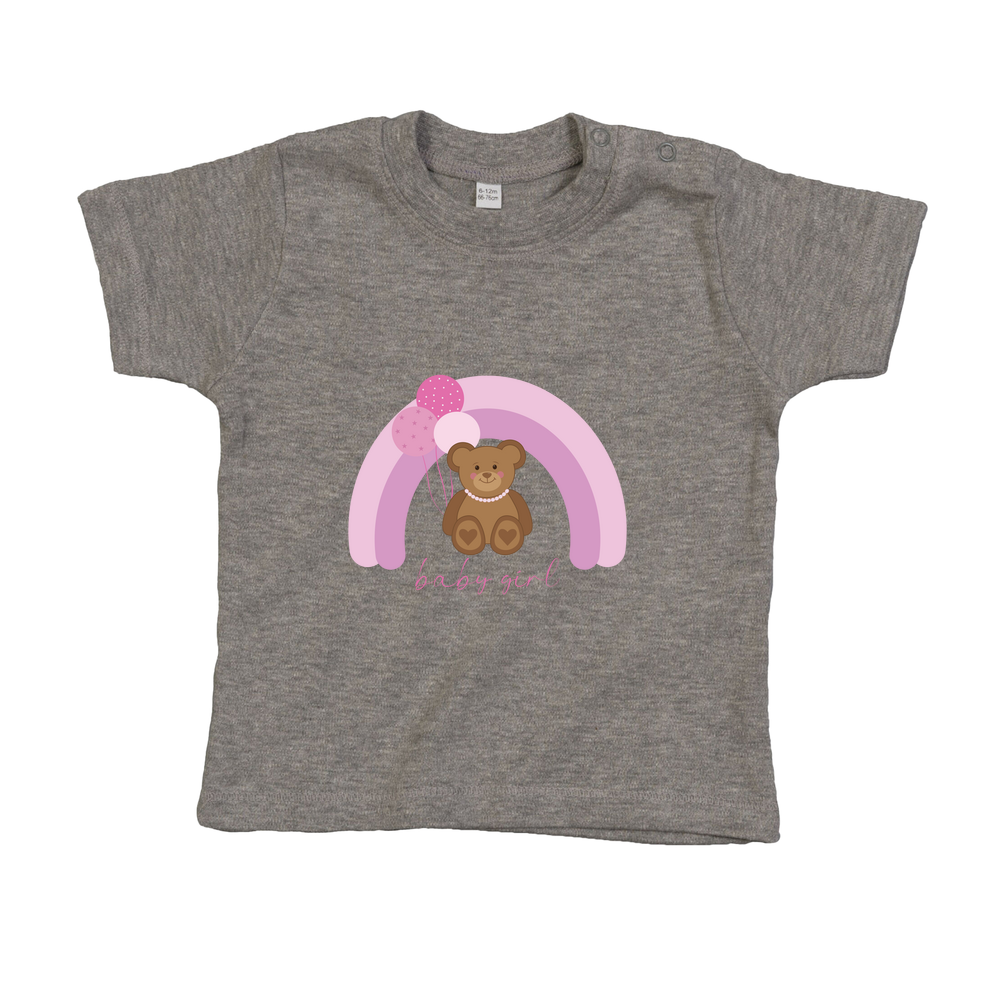 Baby Girl Personalised Teddy Bear Baby/Toddler T-Shirt - Image 11