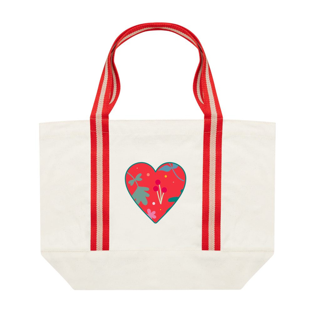 Floral Heart Personalised Organic Cotton Boat Bag - Image 5