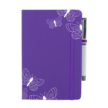 Butterflies Outlines Personalised Notebook with Pen - Image 7
