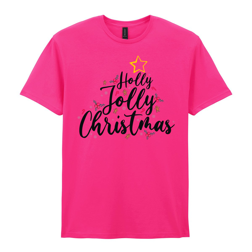 Holly Jolly Christmas Cotton T-Shirt - Image 24