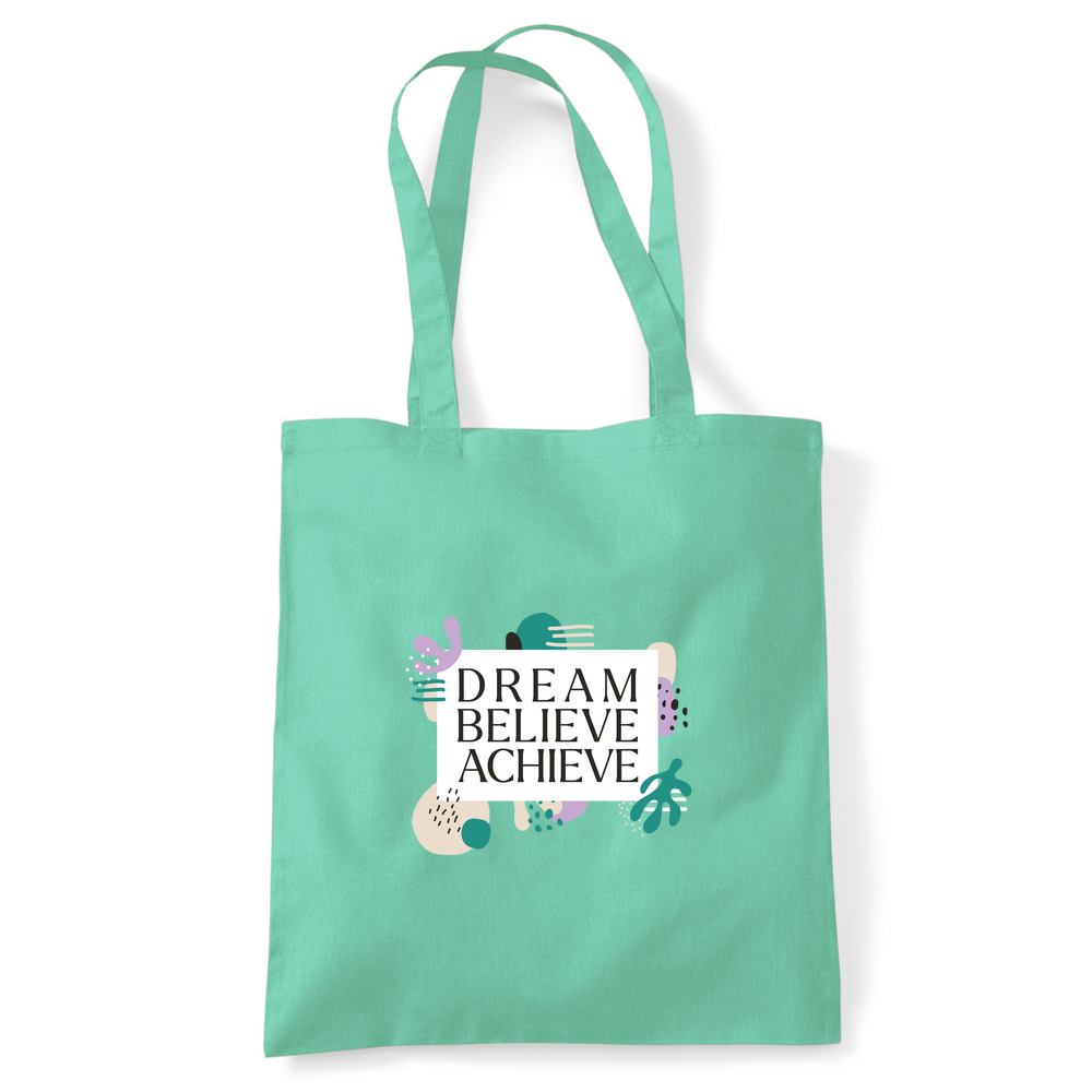 Dream Believe Achieve Tote Bag - Image 44