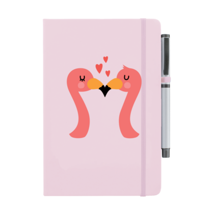 Flamingos Personalised Notebook with Pen