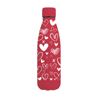 Heart Scribbles Personalised Metal Bottle