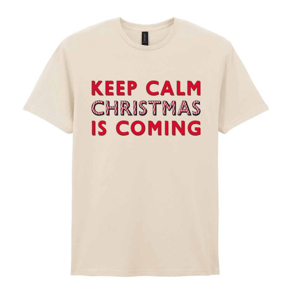 Keep Calm Christmas Is Coming Cotton T-Shirt - Image 3