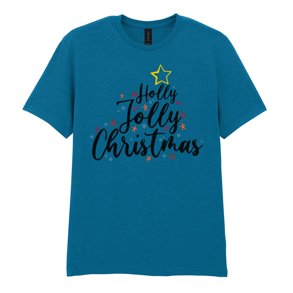 Holly Jolly Christmas Cotton T-Shirt - Image 17
