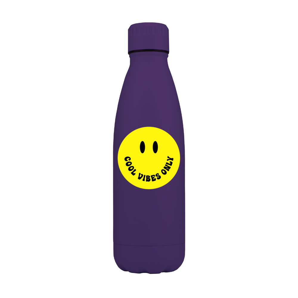 Cool Vibes Only Smiley Personalised Metal Bottle - Image 6