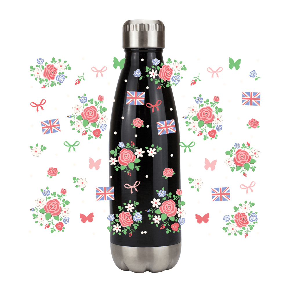 Floral British Metal Bottle - Image 3
