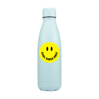 Cool Vibes Only Smiley Personalised Metal Bottle