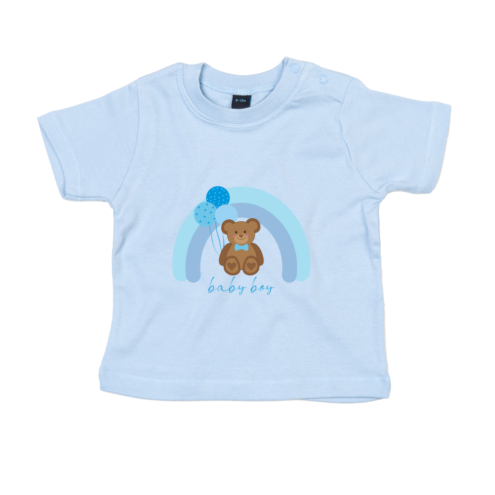 Baby Boy Personalised Teddy Bear Baby/Toddler T-Shirt - Image 3