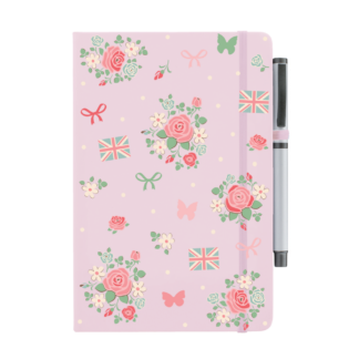 Floral British Personalised Notebook with Pen