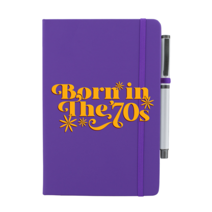Born in The 70s Personalised Notebook with Pen - Image 4