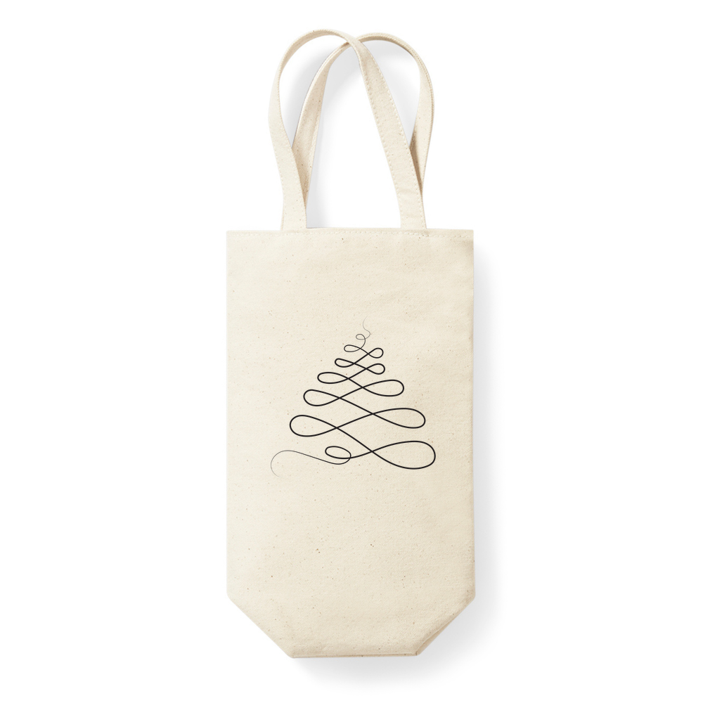 Christmas Tree Personalised Fairtrade Wine Bottle Bag - Image 2