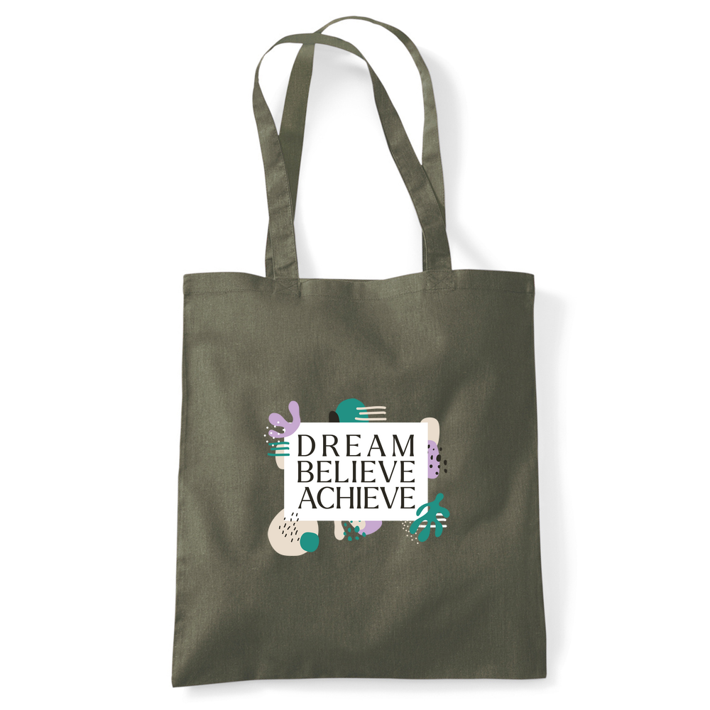 Dream Believe Achieve Tote Bag - Image 42
