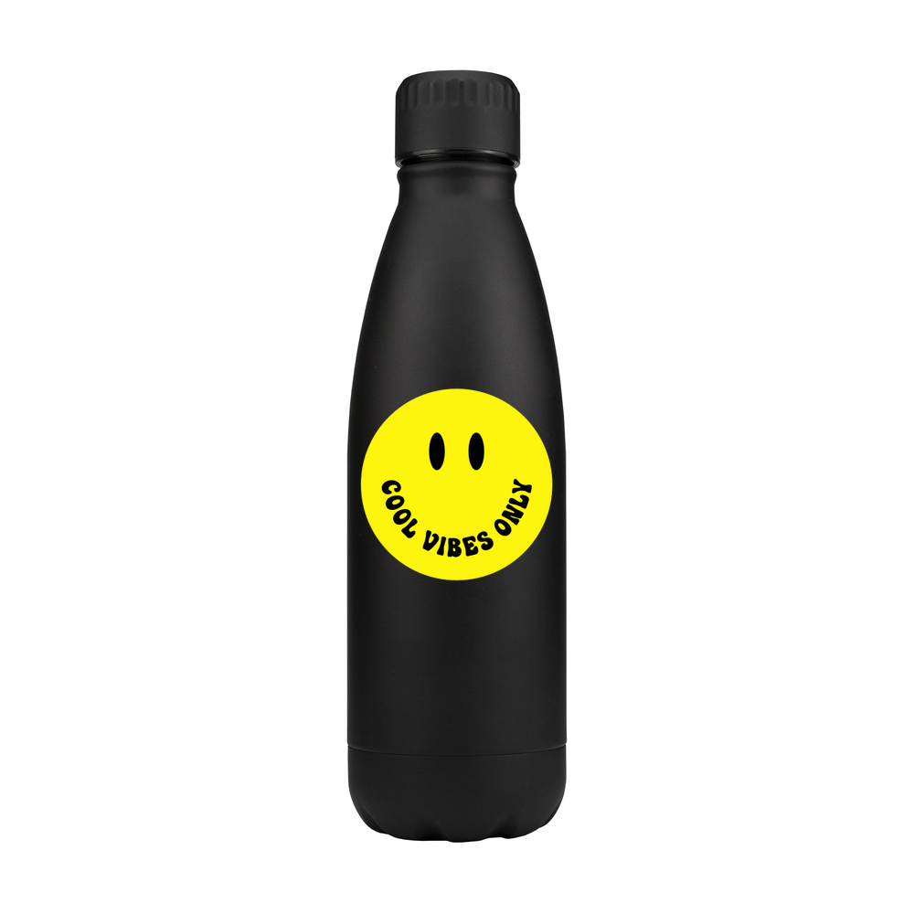 Cool Vibes Only Smiley Personalised Metal Bottle - Image 2