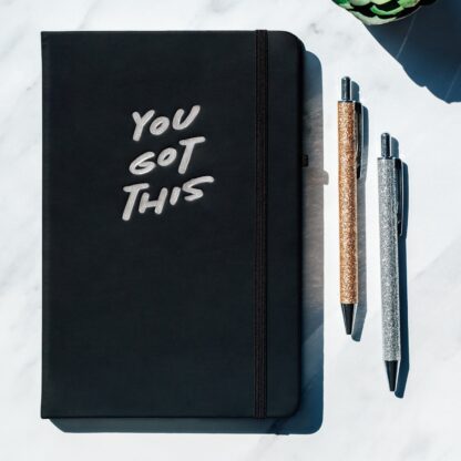 You Got This Silver Debossed Personalised Notebook and Pens