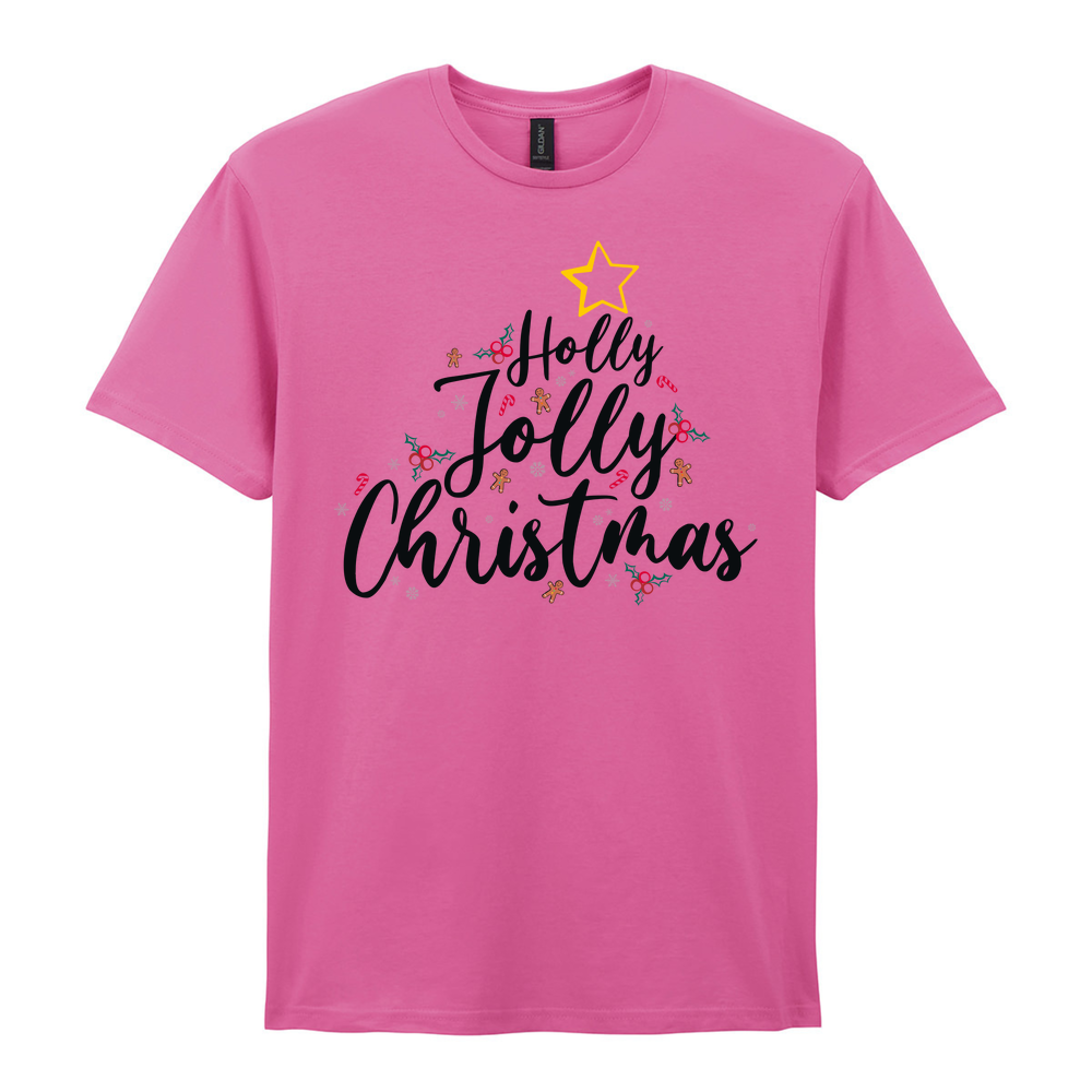 Holly Jolly Christmas Cotton T-Shirt - Image 23