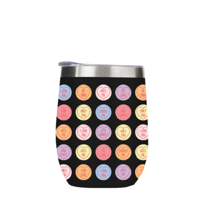 Love Candy Hearts Metal Drinks Tumbler - Image 3