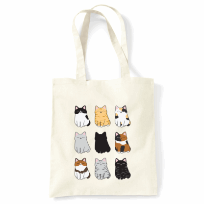Cute Cats Personalised Natural Cotton Tote Bag