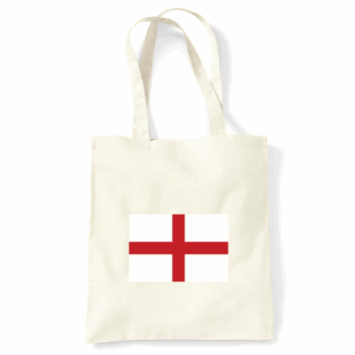 England Flag Personalised Natural Cotton Tote Bag