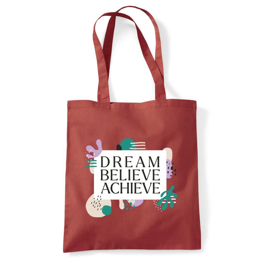 Dream Believe Achieve Tote Bag - Image 47
