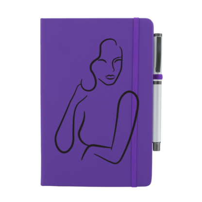 Lady Outlined Personalised Notebook with Pen - Image 9