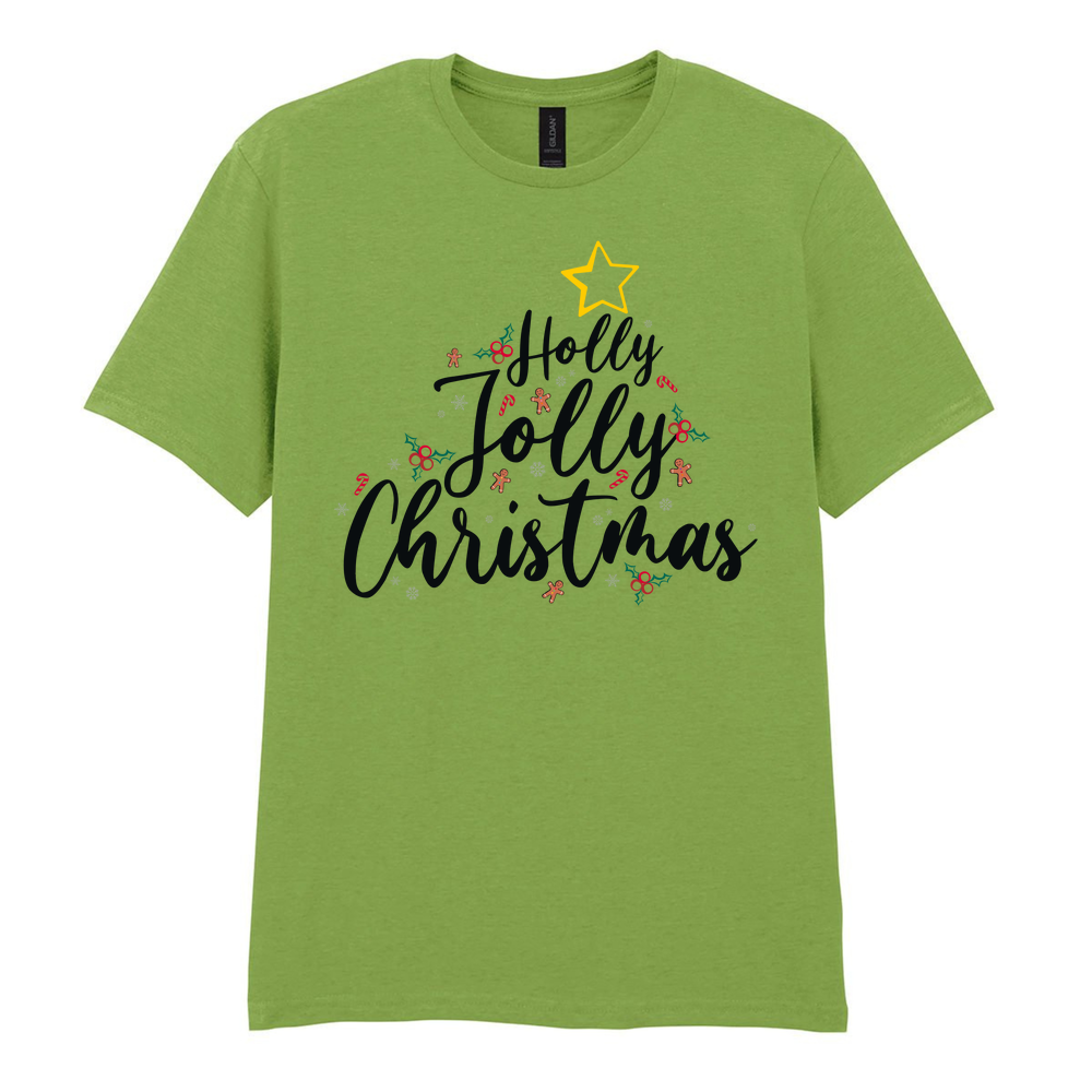 Holly Jolly Christmas Cotton T-Shirt - Image 34