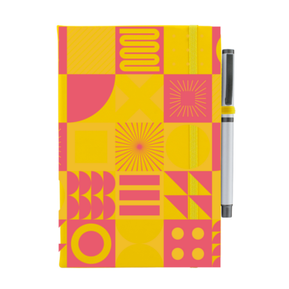 Square Patterns Notebook with Pen - Image 11