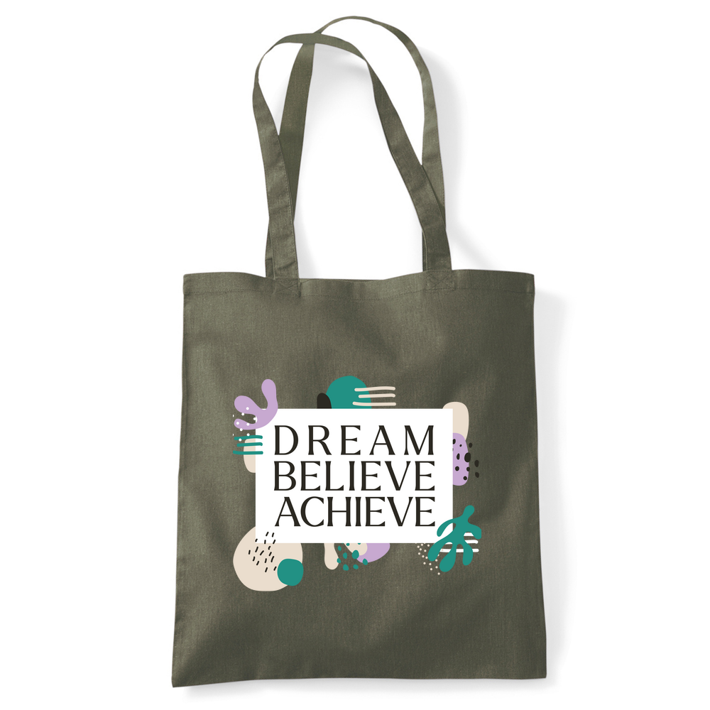 Dream Believe Achieve Tote Bag - Image 42