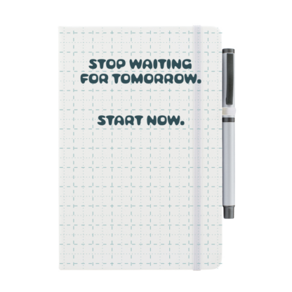 Stop Waiting for Tomorrow Personalised Notebook with Pen