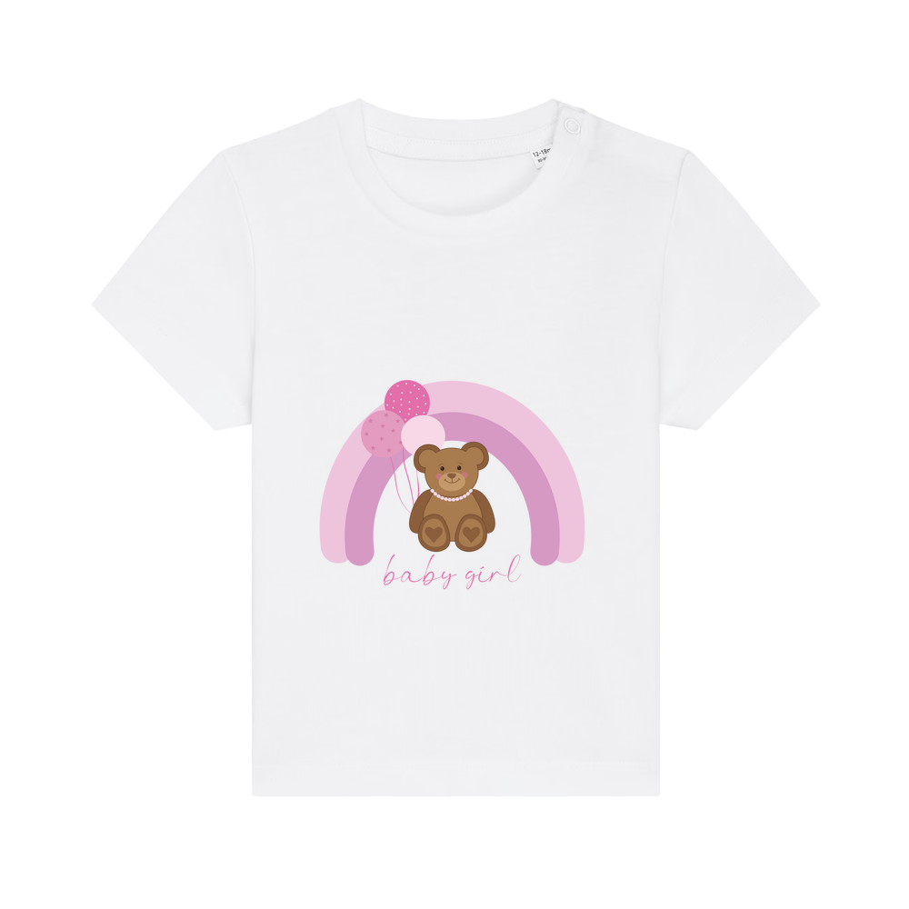 Baby Girl Personalised Teddy Bear Baby/Toddler T-Shirt - Image 2