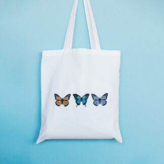 Butterfly Personalised White Cotton Tote Bag