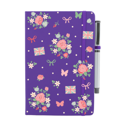 Floral British Personalised Notebook with Pen - Image 3