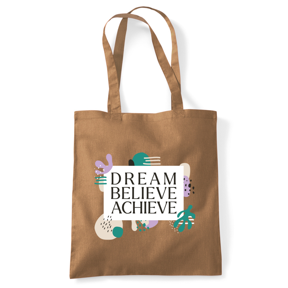 Dream Believe Achieve Tote Bag - Image 48