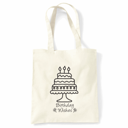 Birthday Wishes Personalised Natural Cotton Tote Bag