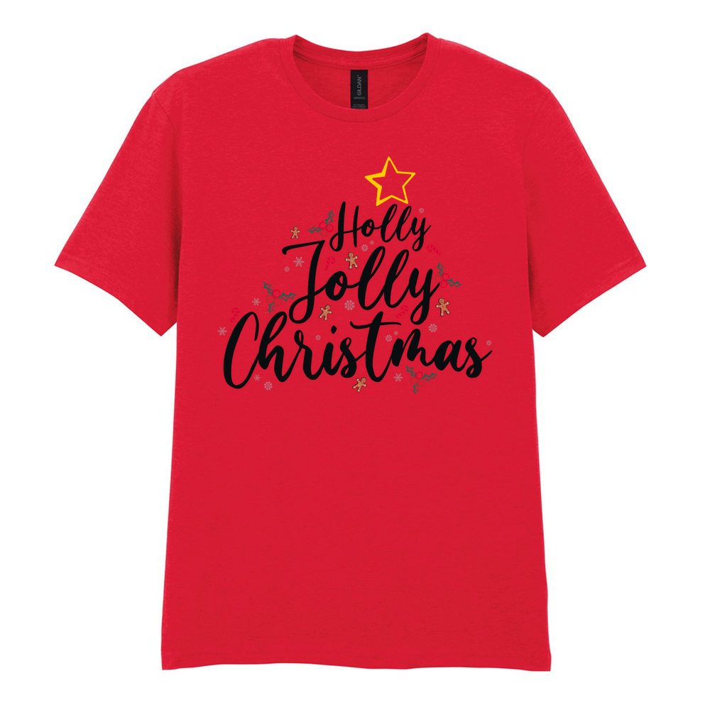Holly Jolly Christmas Cotton T-Shirt - Image 29