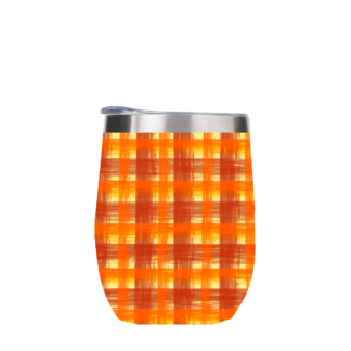 Orange Flannel Metal Drinks Tumbler