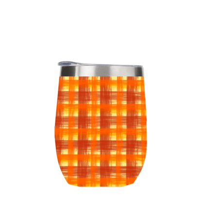 Orange Flannel Metal Drinks Tumbler