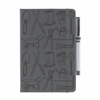 Garden Tools Pattern Notebook with Pen - Image 4