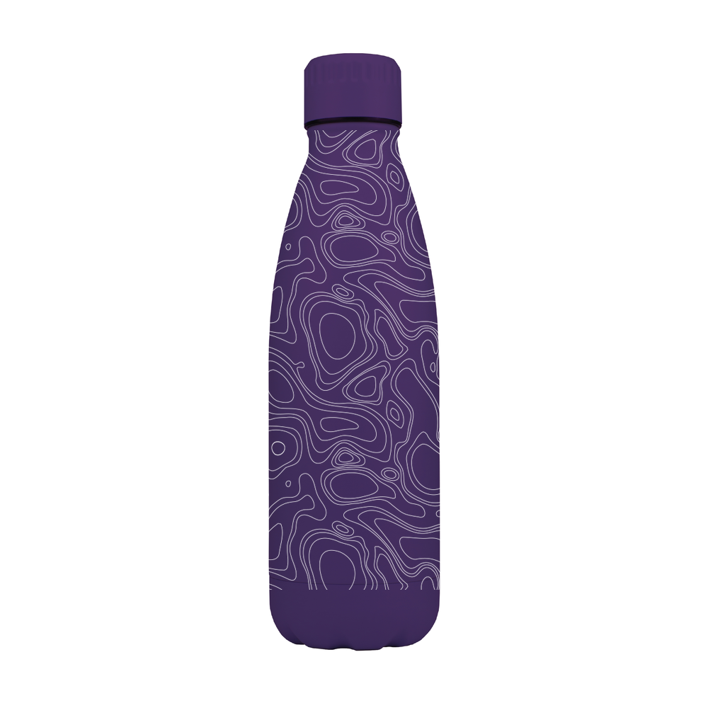 Earth Countour Lines Metal Bottle - Image 6